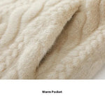 Women Fur Cardigan Thickened Long 2024Autumn Winter V-neck Jacket Female Loose Simple Leisure With Buttons Casual Faux Fur Coat RT220