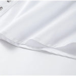 Fashion White Lapel Oversize Long Sleeve Shirts 2025 Spring New Weave Drawstring Blouse Lady Holiday Beach Street Chic Loose Top RT220