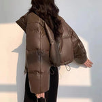 Women Leather Down Jacket Winter 2025 High End Genuine Sheepskin Down Coat Outdoor Thicked Warm Short Puffer Jacket Streetwear RT220