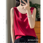 Women Tops Solid Spring Summer Casual Crop Tops Sexy O-neck Tank Tops Office Lady Pink White Top 2024 Fashion Korean Tank Top RT220