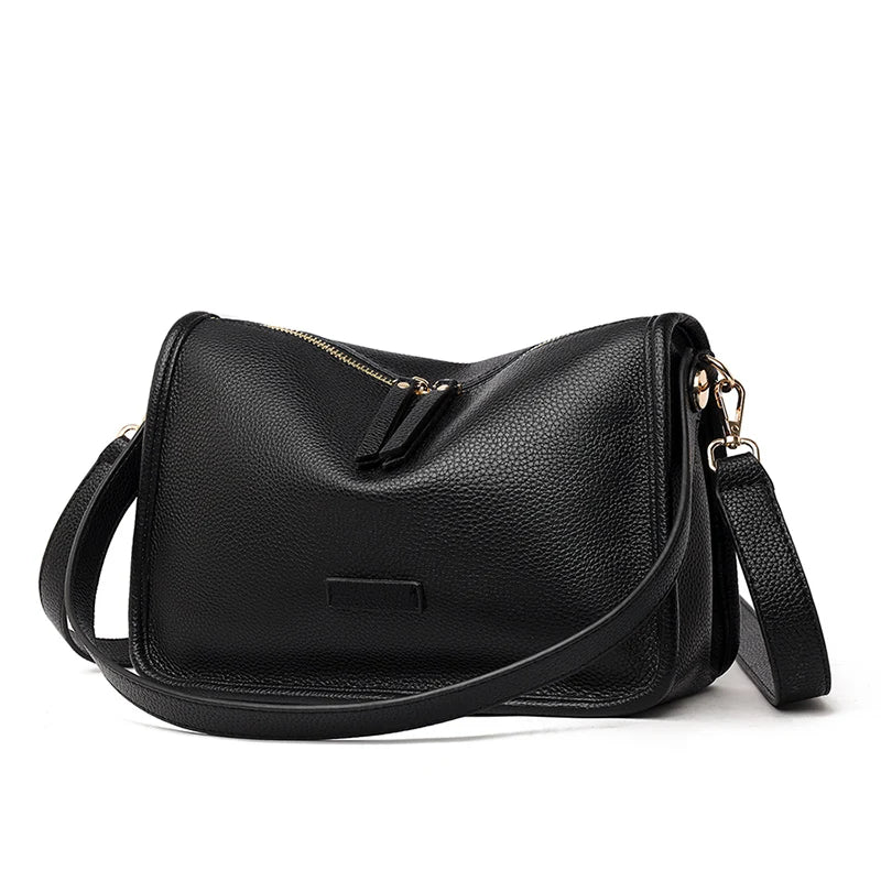 Soft Genuine Leather Messenger Bag Women Design Shoulder Crossbody Bag Purse Fashion Female High Quality Cow Leather Handbag New RT220