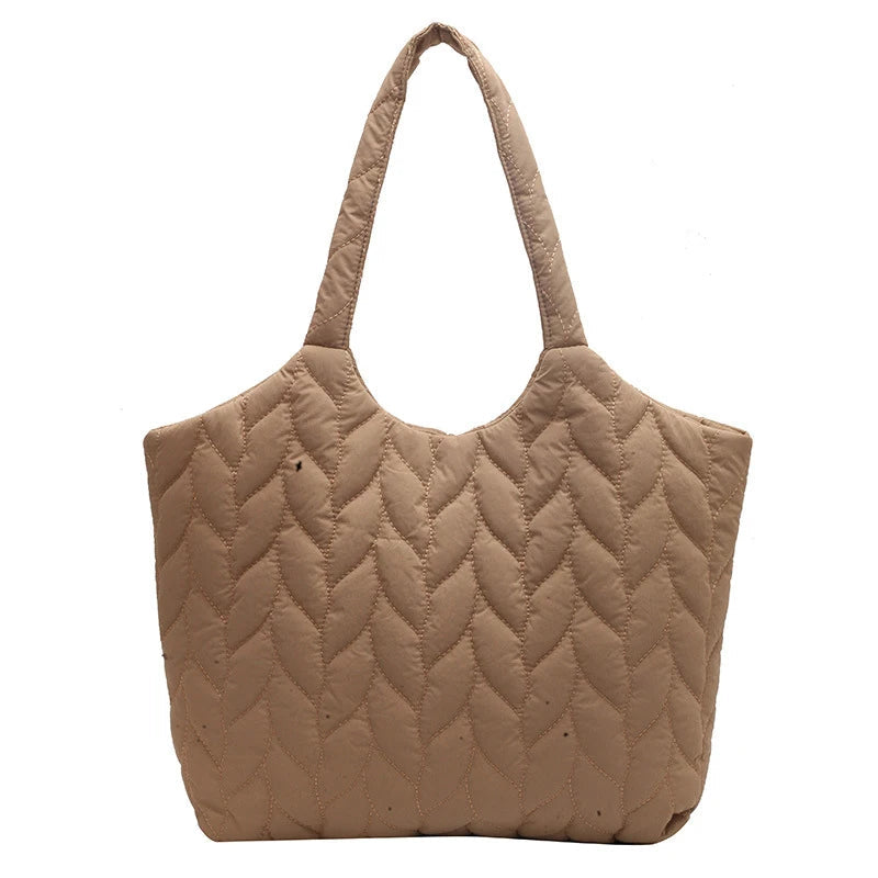 Lingge Embroidered Thread Women's Bag New Small Design Sense Handbag Simple And Large Capacity Shoulder Fabric Bag RT220