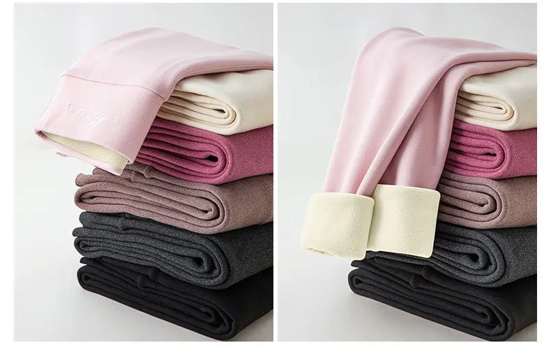 Women Leggings Winter Velvet Thickened Cotton Stretchy Legging High Waist Solid Casual Fleece Warm Tights Pants RT220