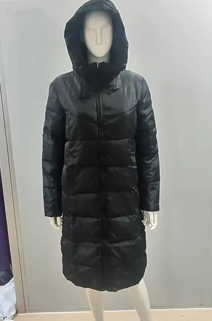 Winter New Hooded Mid Length Slim Fit Warm Long Sleeve Solid Color Jacket For Women,3 Colors RT220