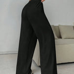 Loose Wide Leg Pants Women's Casual Knitted Loose Long Trousers Spring Summer New Style Elastic Waist Comfortable Female Fashion RT220