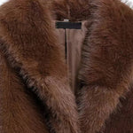 Luxury Lapel Faux Fur Short Coat For Women Casual Fluffy Full Sleeve Warm Female Jacket Autumn Winter Lady Commuter Outerwears﻿ RT220