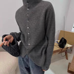 Soft Waxy Cashmere Knit Cardigan European Style Single-Breasted Sweater Long Sleeve Autumn Winter Fashionable Outerwear RT220