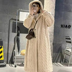 Women Fur Cardigan Thickened Long2025Spring And Autumn V-neck Jacket Female Loose Simple Leisure With Buttons Faux Fur Mink Coat RT220