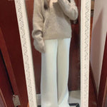 Autumn and Winter New High-waisted Loose Wool Knitted Wide-leg Trousers for Women To Wear Straight Leg Wide-leg Moped Trousers RT220
