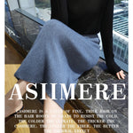 Mink Cashmere Midi Skirt For Women In Autumn And Winter, Mid Length, High Waist, Slimming, Knitted Versatile, Hip Hugging Skirts RT220