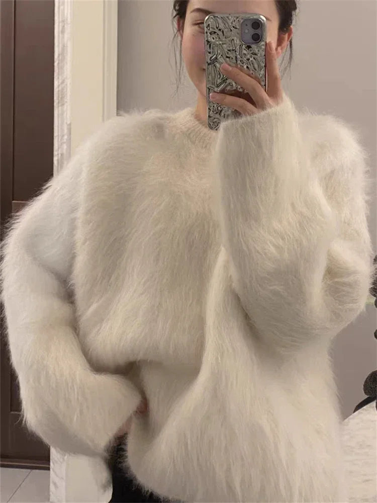 Women Sweater Womens Winter Sweaters Pullover Traf Female Knitting Overszie Long Sleeve Loose Knitted Outerwear Ropa De Mujer RT220