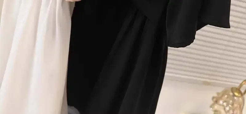 Spliced fake Two-piece Polo Collar Suit Shirt for Women in Summer Loose and Versatile Slim Top RT220