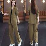 Women's 2025 Spring New Fashionable and Stylish Professional Suit Two Piece Set Korean Elegant Casual Suit Pants Two Piece Set RT220