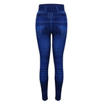 M XXL Faux Denim Leggings Women Clothing Summer High Waist Jeans Oversized Basics Pants Female Casual Slim Trousers RT220