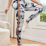 Women Seamless Tie Dye Hollow out Sports Pant Yoga Gym High Waist Workout Leggings Stretchy Women's Activewear RT220