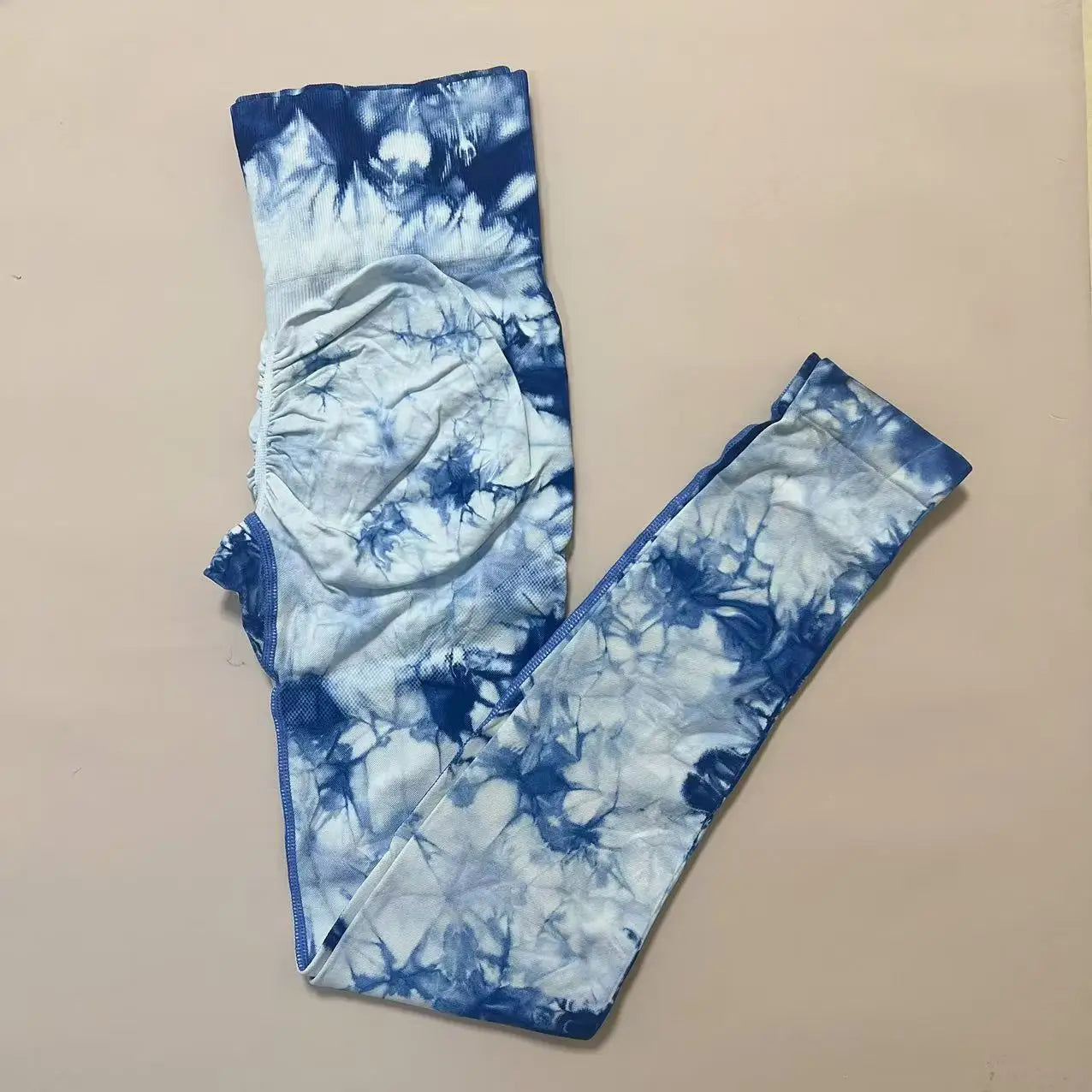Women Gym Tie Dye Leggings Butt Lifting Fitness Yoga Athletic Scrunch Pants Elastic Workout Training Sports Tights RT220