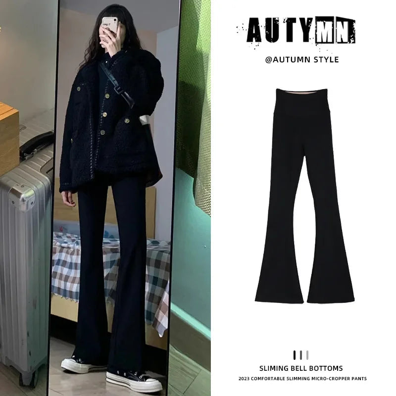 Outer Wear Women's Peach Hip Flare Pants Slim Yoga Pants Solid Color High-waisted Antibacterial Hundred Bottoms RT220