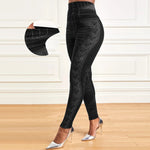 M XXL Faux Denim Leggings Women Clothing Summer High Waist Jeans Oversized Basics Pants Female Casual Slim Trousers RT220