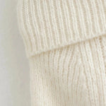 TRAFZA Women's Fashion Solid Off Shoulder Sweaters Casual Long Sleeve Folding Slim Fit Pullover Autumn Female Sexy Knitted Tops RT220