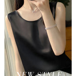 Women Tops Solid Spring Summer Casual Crop Tops Sexy O-neck Tank Tops Office Lady Pink White Top 2024 Fashion Korean Tank Top RT220