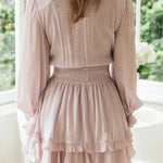 Sexy Cascading Ruffles Women Long Sleeve Mini Dress Deep V-Neck Lace-Up Casual Ladies Party Dress Sweet Streetwear Dropshipping RT220