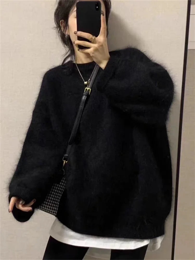 Women Sweater Womens Winter Sweaters Pullover Traf Female Knitting Overszie Long Sleeve Loose Knitted Outerwear Ropa De Mujer RT220