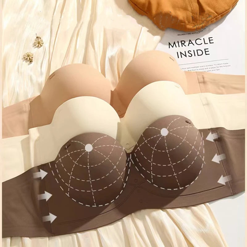 Women's Bra  Half Cup Push Up Small Breasts Show Bigger Side Breasts Seamless Sling Bra No Wires Sexy Sling Bra RT220