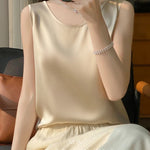 Women Tops Solid Spring Summer Casual Crop Tops Sexy O-neck Tank Tops Office Lady Pink White Top 2024 Fashion Korean Tank Top RT220