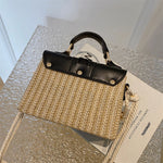 MOODS Straw Beach Bag For Women 2023 Summer New Luxury Designer Handbags Hit Color Tassels Shoulder Crossbody Box Bag Sac A Main RT220