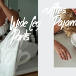 HiLoc Elegant Silk White Pajamas Sets Women Feather Cuffs Blouses With Wide Legs Pants Sleepwear Female 2025 Spring Autumn Suits RT220