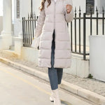 Winter New Hooded Mid Length Slim Fit Warm Long Sleeve Solid Color Jacket For Women,3 Colors RT220