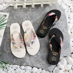 Summer EVA Beach Platform Slippers Wedge Sandals 3/5.2cm Heel High Fashion Casual Satin Printing Vacation Women's Slippers RT220