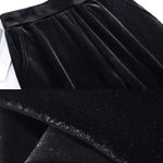 Golden Velvet Wide Legged Pants 2024 Spring and Autumn High Waist Hanging Good Casual Pants Blue Loose Straight Women's Pants6XL RT220