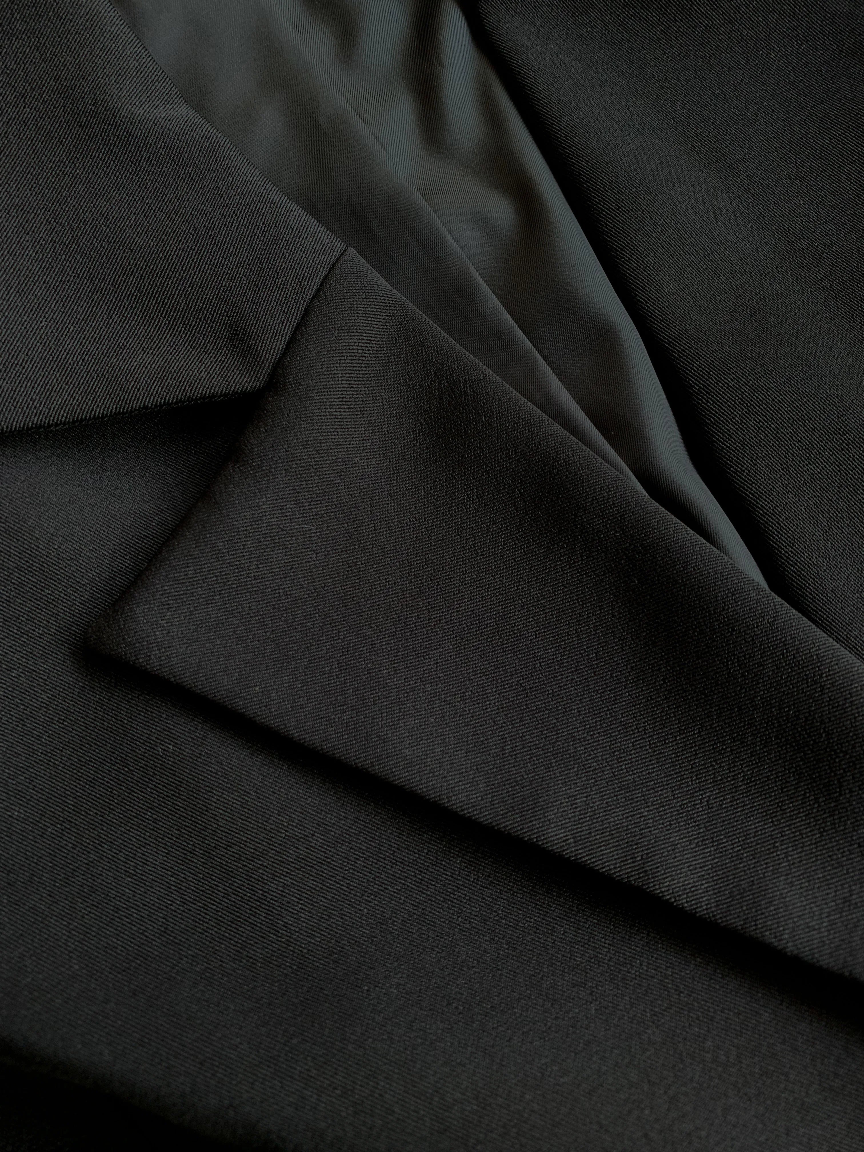 Ladies' autumn and winter black commuting elegant casual loose button suit jacket and elastic waisted suit pants two-piece set RT220