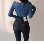 Sexy Tank Top Cropped Inner Strapless Long Sleeve Cover Up Outer Wear 2-piece Set Women's Summer Fashionable Suit RT220