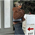 Luxury Lapel Faux Fur Short Coat For Women Casual Fluffy Full Sleeve Warm Female Jacket Autumn Winter Lady Commuter Outerwears﻿ RT220