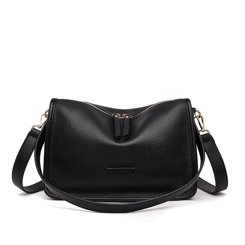 Soft Genuine Leather Messenger Bag Women Design Shoulder Crossbody Bag Purse Fashion Female High Quality Cow Leather Handbag New RT220