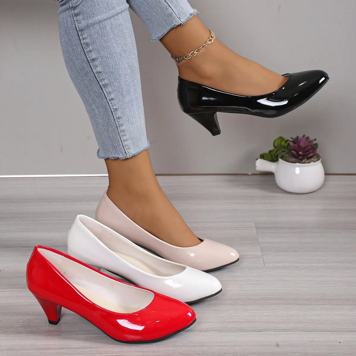 New Women High Heels Nude Shallow Mouth Pumps Fashion Shoes Office Work Party Shoes Ladies Wedding Shoes Solid Color Heels Women RT220