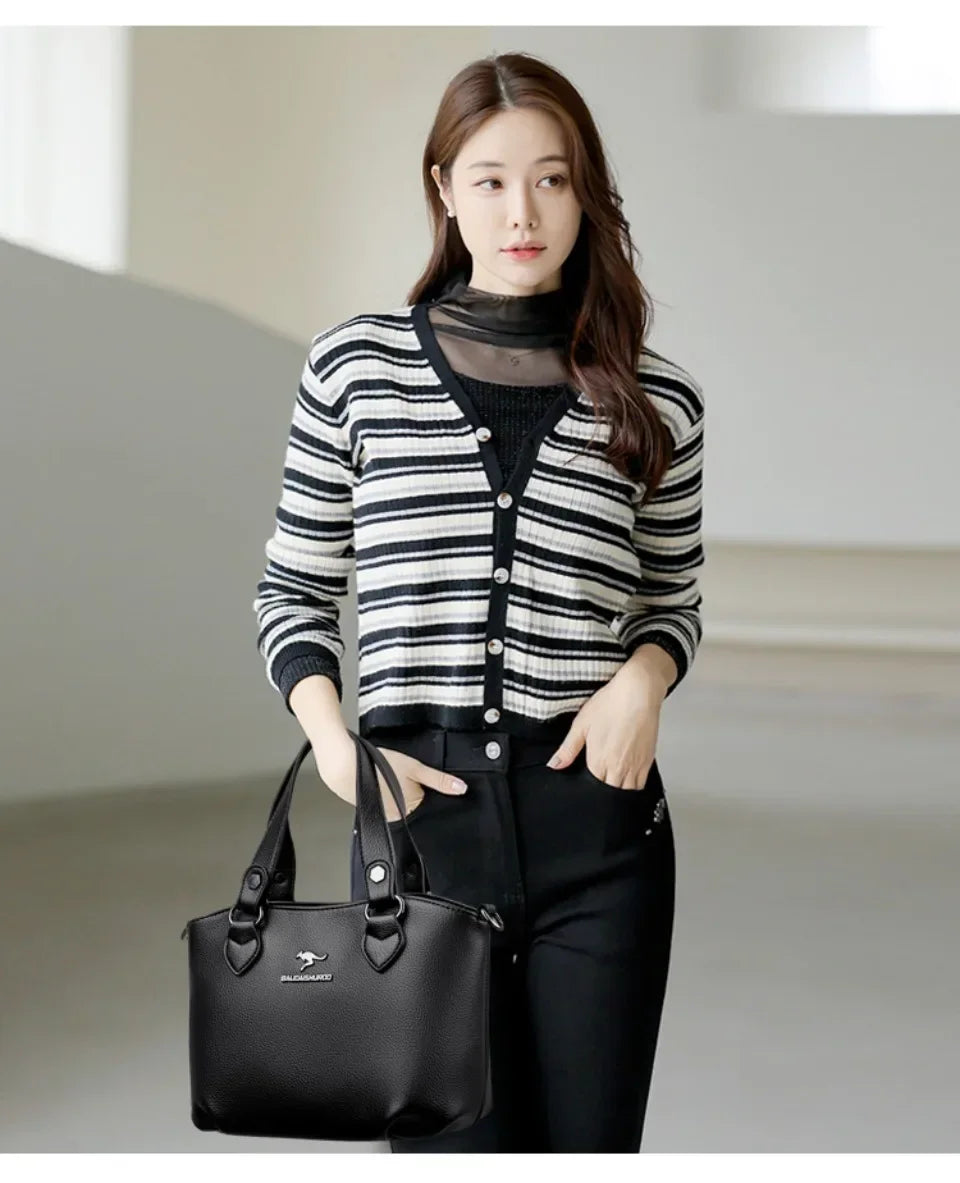 Genuine Soft Leather Shoulder Crossbody Bags for Women Hot sale Luxury Handbag Women Bag Designer Casual Tote Messenger Bag Sac RT220