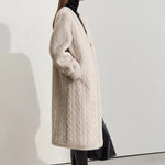 Women Fur Cardigan Thickened Long2025Spring And Autumn V-neck Jacket Female Loose Simple Leisure With Buttons Faux Fur Mink Coat RT220