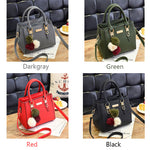 Yogodlns Women Beading Pendant Handbag Ladies Embossed Shoulder Bag Ladies Messenger Bag Hairball Bags High Quality Bag RT220