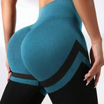 Seamless Stripes Leggings High Waist Butt Lift Leggings Women High Elastic Fitness Fashion Sports Pants Gym Cycling Yoga Tights RT220