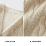 Women Fur Cardigan Thickened Long 2024Autumn Winter V-neck Jacket Female Loose Simple Leisure With Buttons Casual Faux Fur Coat RT220