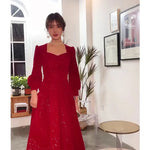 Red Elegant Fish Tail Dress 2025 Performance Host Bridesmaid Group Graduation Ceremony Ball Gown for Sisters RT220