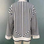 Elegant Striped Shirts Women Vintage Irregular White Blouses Ladies Fashion Long Sleeve Chic Buttons Loose Design Tops New Blusa RT220