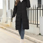 Winter New Hooded Mid Length Slim Fit Warm Long Sleeve Solid Color Jacket For Women,3 Colors RT220