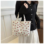 Fresh Sweet Girl Handbag Fashionable High End Corduroy Printed Shoulder Bag Leisure Shopping Commuter Women's Underarm Bag RT220