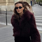 Solid Thicken Fur Coat For Women Long Sleeves Ladies Faux Fur Coats Winter Fashion Elegant Turn Down Collar Female Warm Overcoat RT220