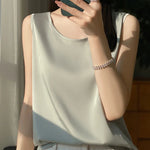 Women Tops Solid Spring Summer Casual Crop Tops Sexy O-neck Tank Tops Office Lady Pink White Top 2024 Fashion Korean Tank Top RT220