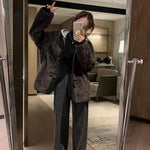 Women Pants Autumn Winter Thickening High Waisted Wool Wide Leg Pants Women Fashion Chevron Lengthening Leg Opening Floor Length RT220